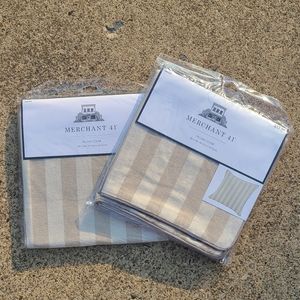 Two Pillow Covers - Neutral Stripe